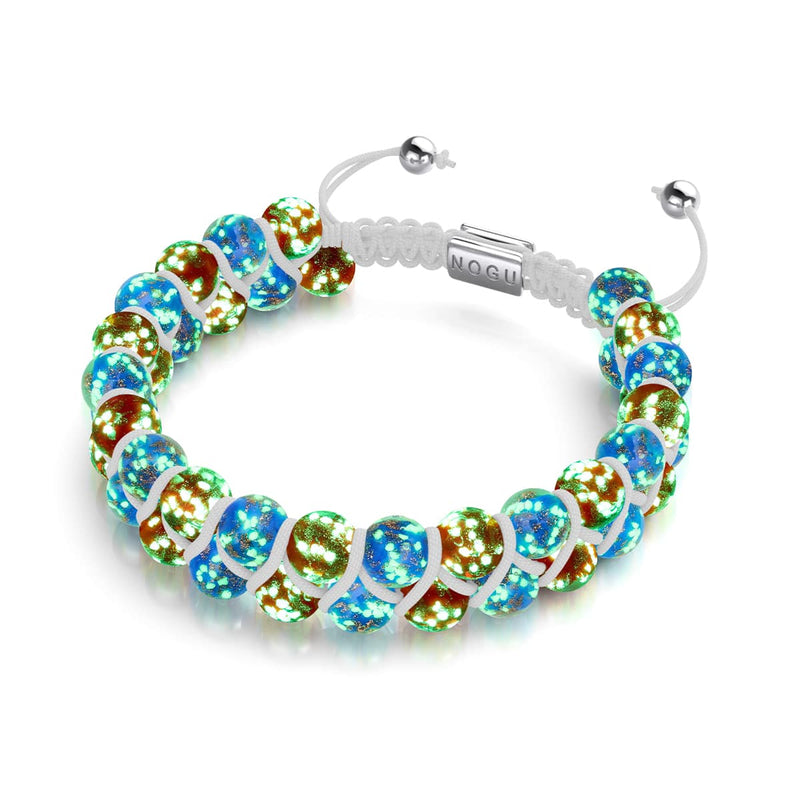 Terre du libre | Cobalt x Cramoisi | Bracelet Verre Double Luciole