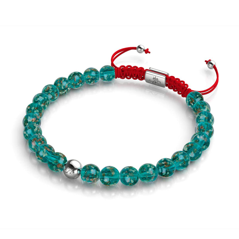 Mini verre luciole bleu sarcelle x bracelet fil rouge