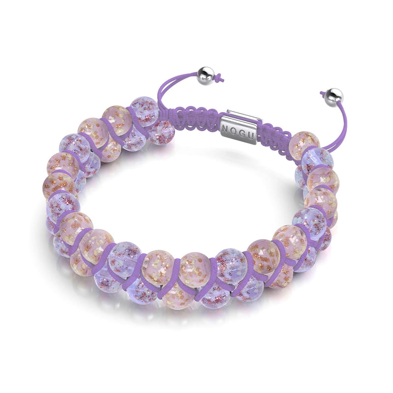 Champs violets | Pervenche x Lilas | Bracelet Verre Double Luciole