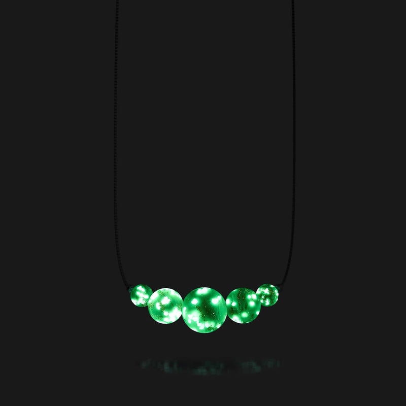 Pervenche | Argent sterling .925 | Collier fermoir infini en verre luciole