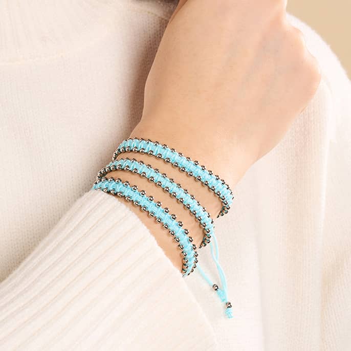 Silver x Sky Blue | Friendship DOT Bracelet