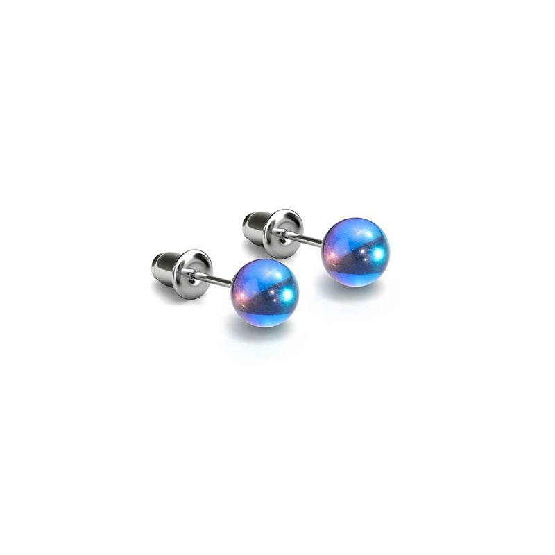 Voie Lactée | Argent sterling .925 | Boucles d'oreilles mini clous Galaxy Glass 