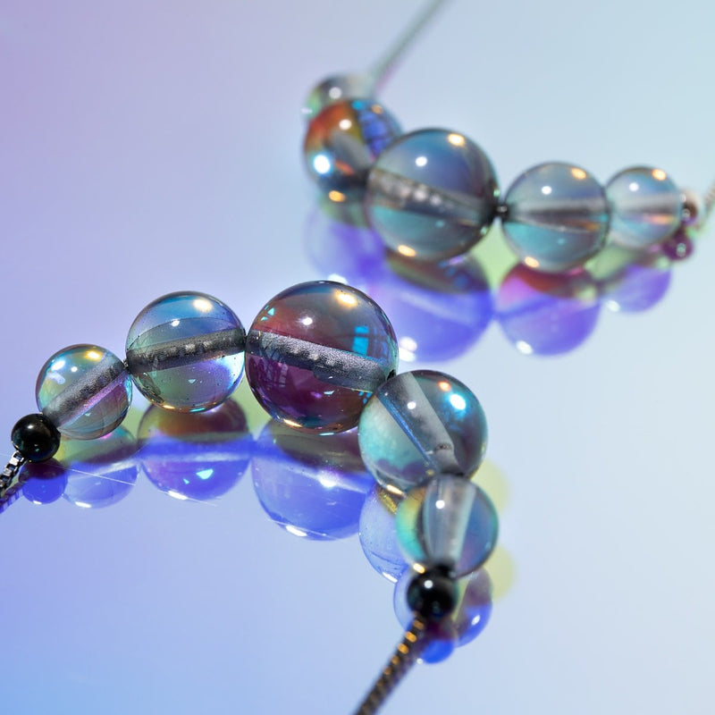 Voie Lactée | Argent sterling .925 | Collier fermoir infini en verre Galaxy