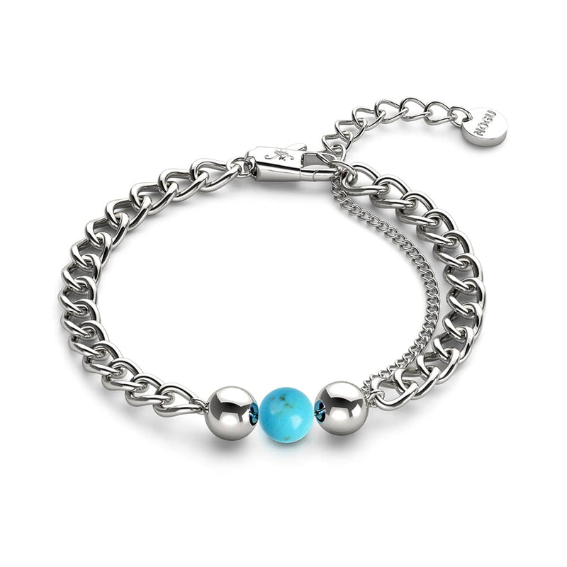 Turquoise x Silver | Gemstone Chain Bracelet