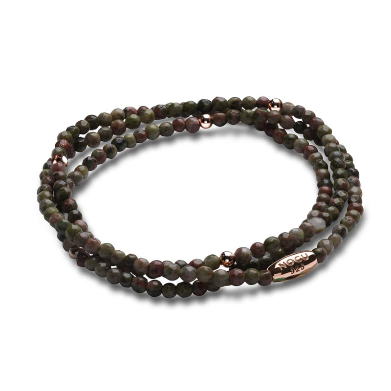 Agate d'Inde | .925 Sterling Or Rose Vermeil | Enveloppement de pierres précieuses