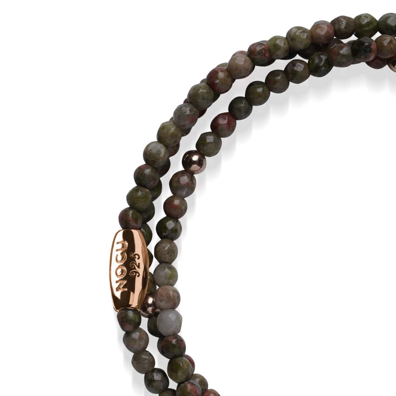 Agate d'Inde | .925 Sterling Or Rose Vermeil | Enveloppement de pierres précieuses