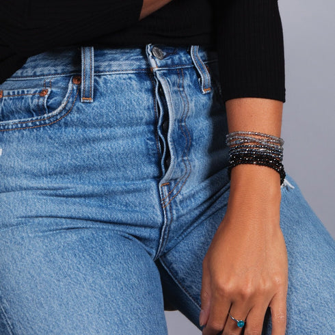 Obsidienne | Argent sterling .925 | Enveloppement de pierres précieuses