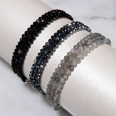 Obsidienne | Argent sterling .925 | Enveloppement de pierres précieuses