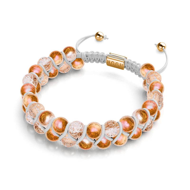 Rose Chrome x Caramel | Bracelet Double Verre Pailleté