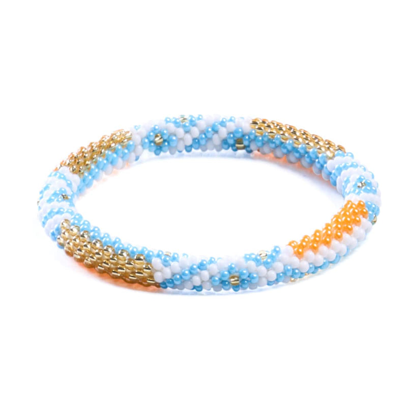 Flocon de neige doré | Bracelet de perles de verre de l'Himalaya