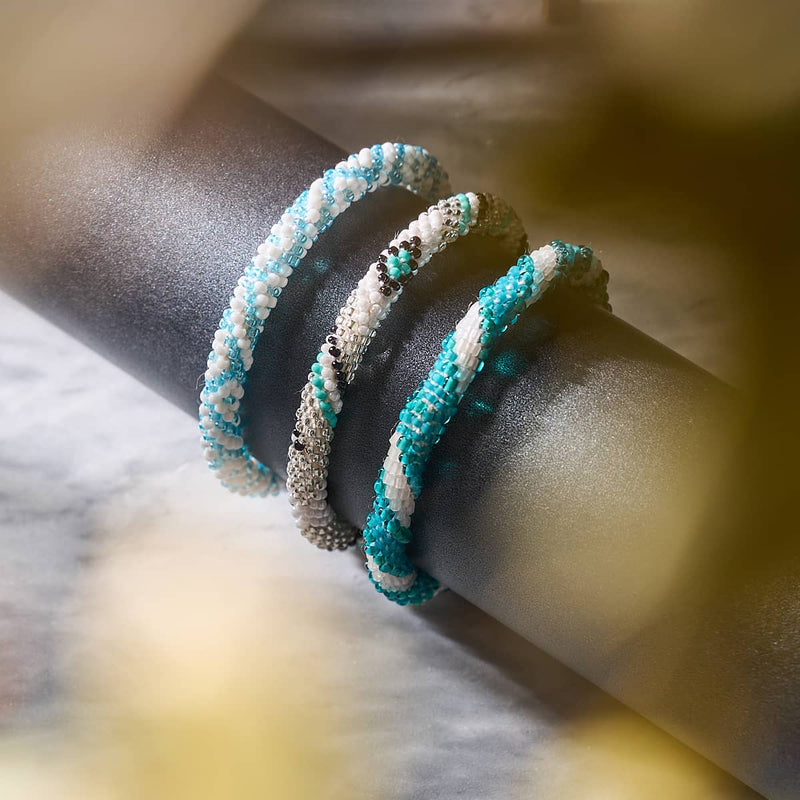 Perles de l'océan | Bracelet de perles de verre de l'Himalaya