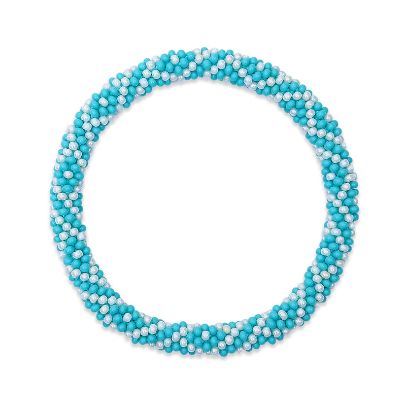 Ocean Pearls | Himalayan Glass Bead Bracelet