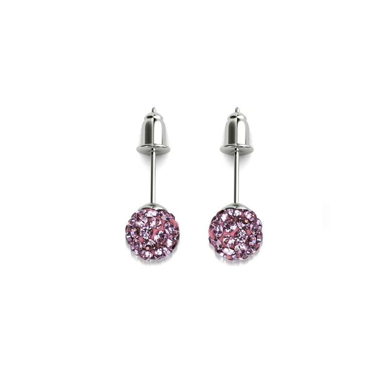 Cristal Flamant Rose | Argent sterling .925 | Boucles d'oreilles Mini Kikiballa