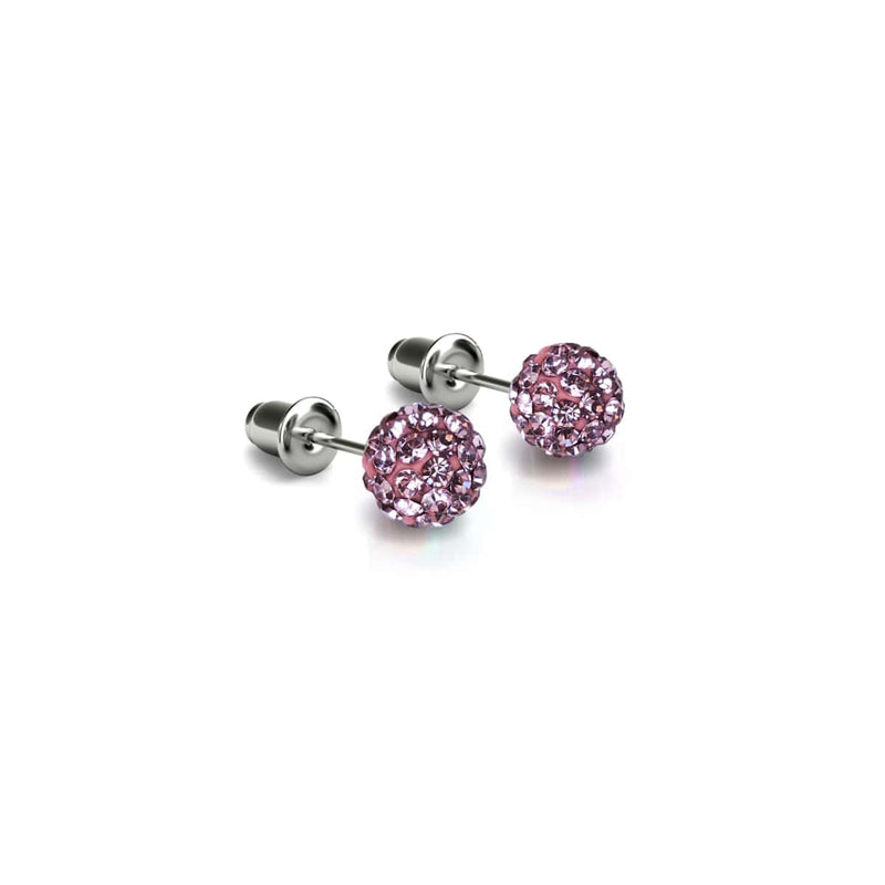 Cristal Flamant Rose | Argent sterling .925 | Boucles d'oreilles Mini Kikiballa