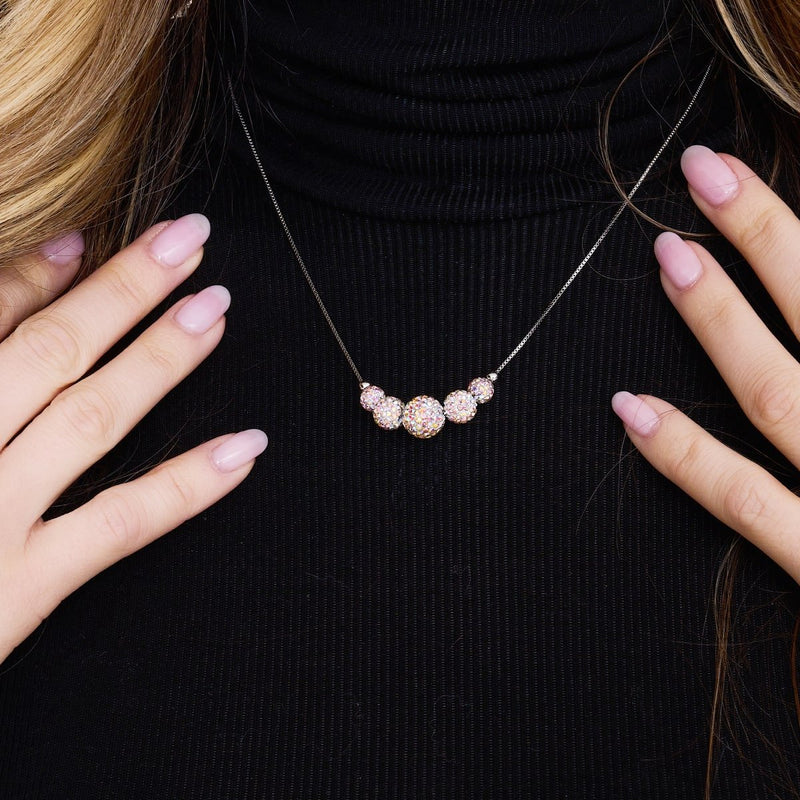 Cristal de confettis | Argent sterling .925 | Collier Fermoir Infini Kikiballa 