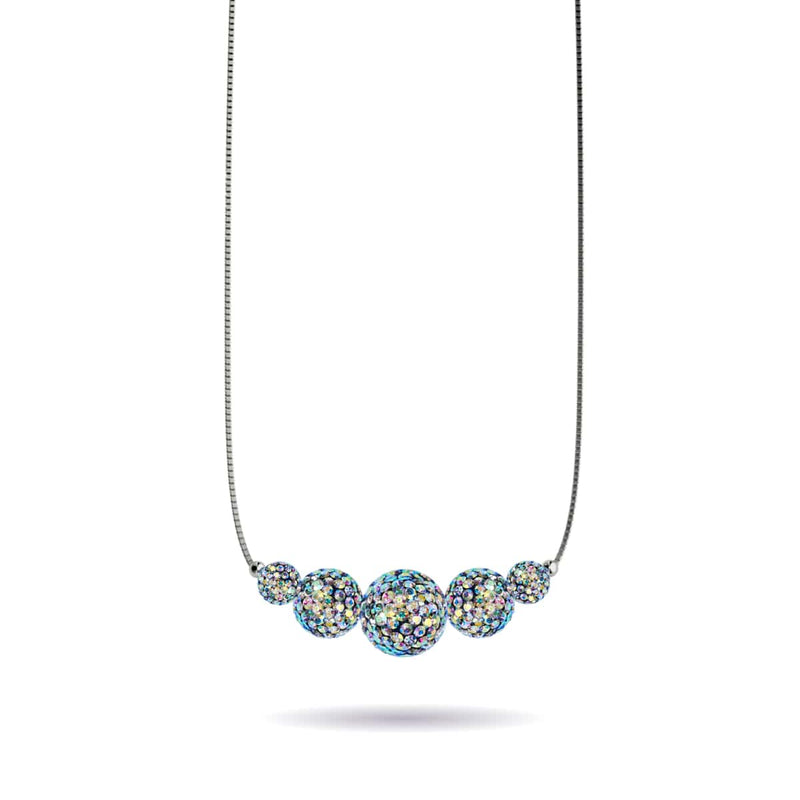 Midnight Confetti Crystal | .925 Sterling Silver | Kikiballa Infinity Clasp Necklace