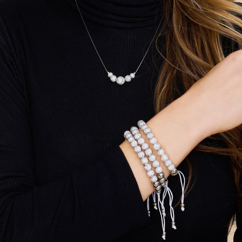 Cristal blanc d'hiver | Argent sterling .925 | Collier Fermoir Infini Kikiballa 