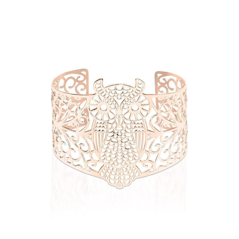 Chouette | Or rose 18 carats | Manchette découpée au laser
