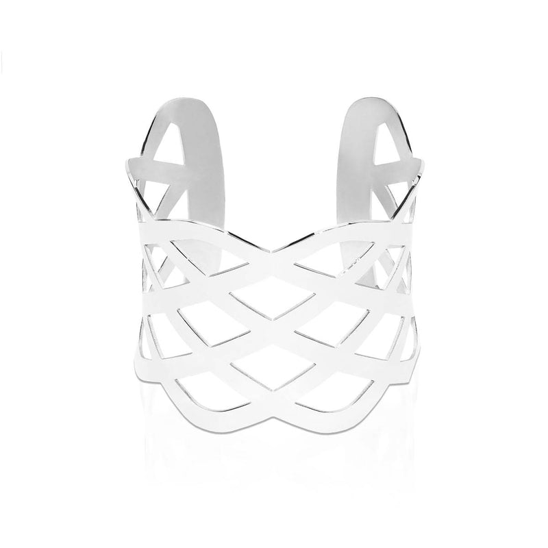 Ribbon | Silver | Laser Cut Cuff