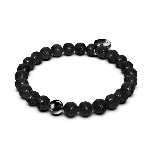 Érèbe | Bronze à canon | Bracelet Diffuseur Pierre de Lave Noire