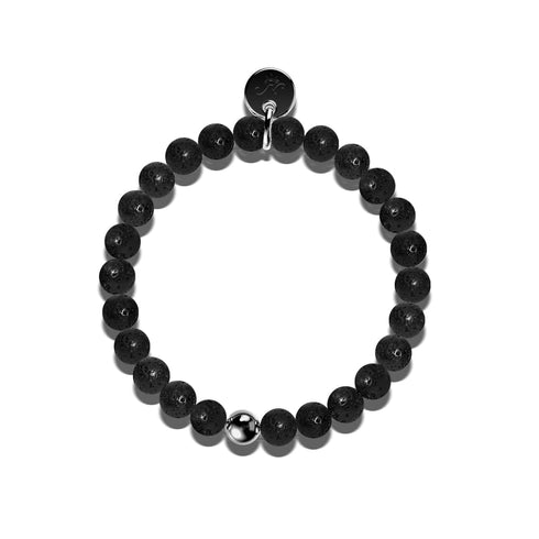 Érèbe | Bronze à canon | Bracelet Diffuseur Pierre de Lave Noire