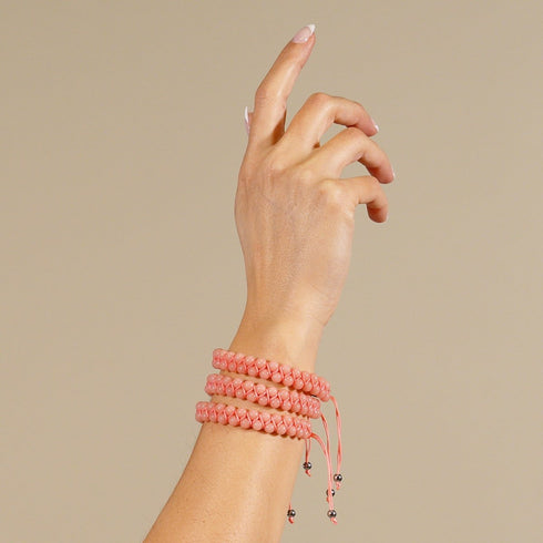 Coral | Lumos Ceramic | Vitality Macrame Bracelet