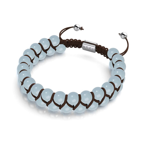 Bleu lunaire | Céramique Lumos | Bracelet Vitalité Macramé