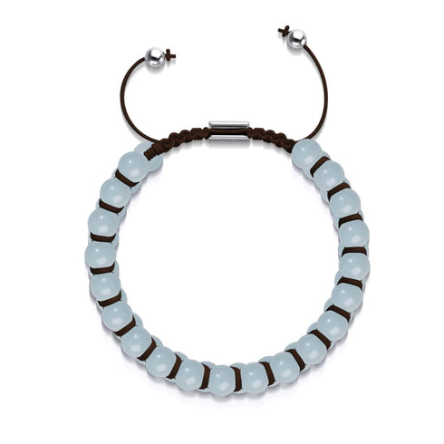 Bleu lunaire | Céramique Lumos | Bracelet Vitalité Macramé
