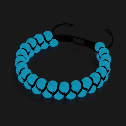 Bleu lunaire | Céramique Lumos | Bracelet Vitalité Macramé