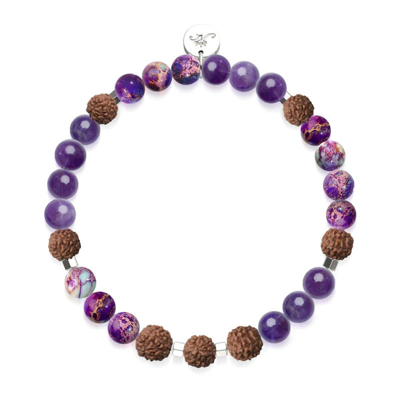Réveil | Pierre précieuse Rudraksha | Bracelet Mala
