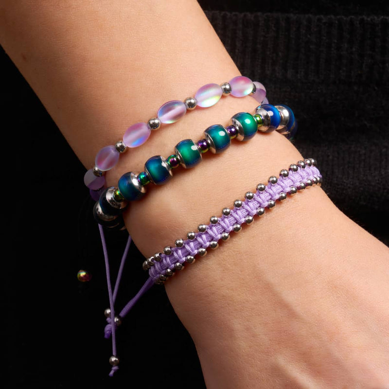 Éclair violet | Bracelet Oeuf Océan Verre Sirène 