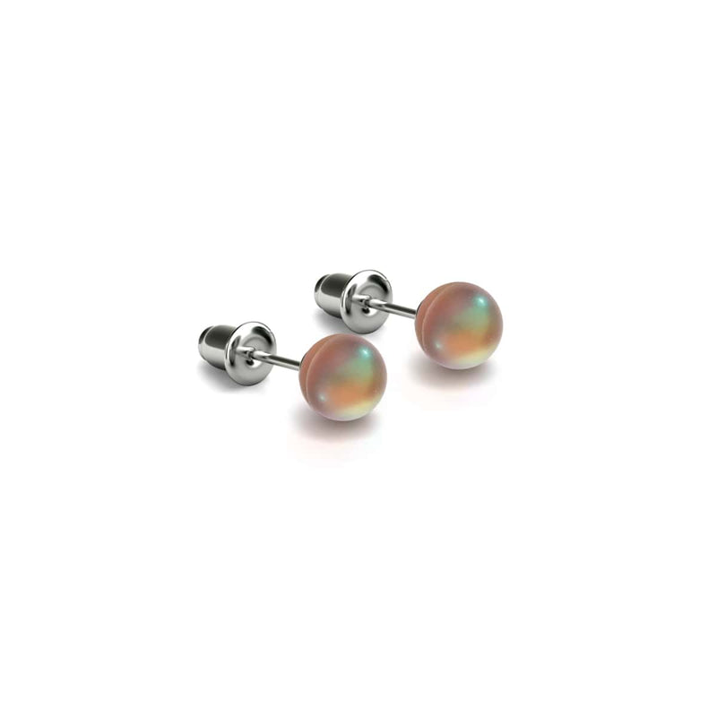 Chocolat | Argent sterling .925 | Mini Boucles D'Oreilles Sirène En Verre