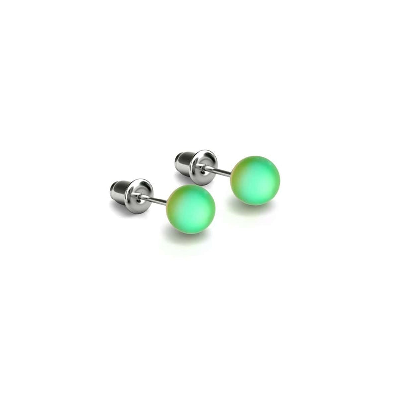 Émeraude | Argent sterling .925 | Mini Boucles D'Oreilles Sirène En Verre 