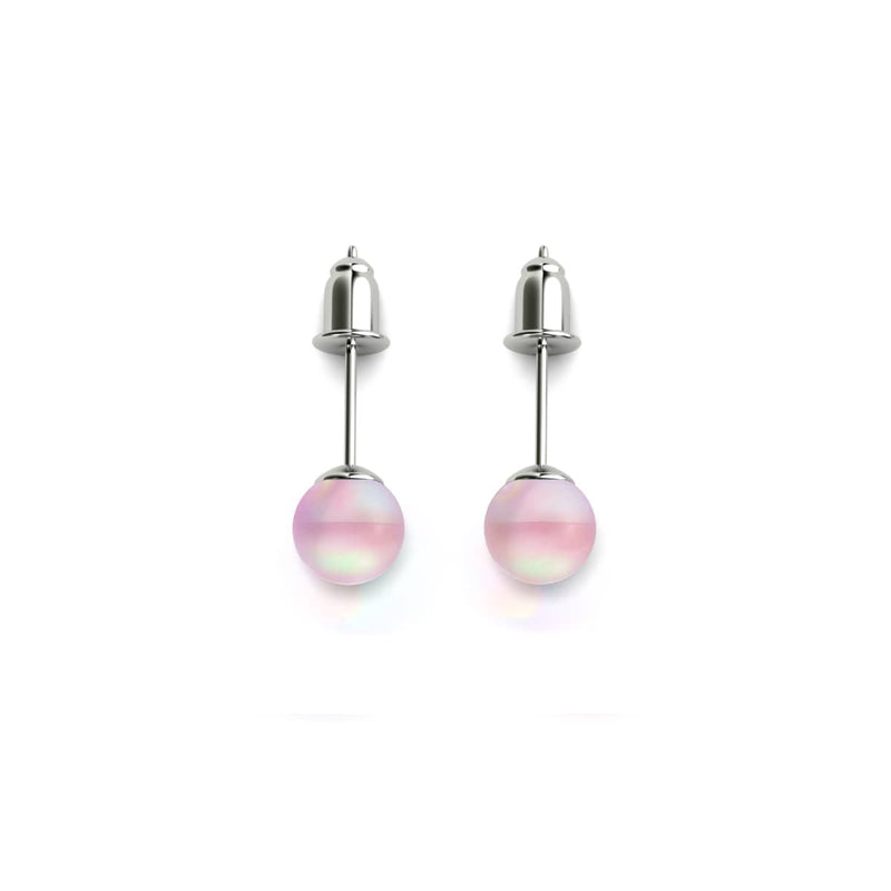 Rose | Argent sterling .925 | Mini Boucles D'Oreilles Sirène En Verre 