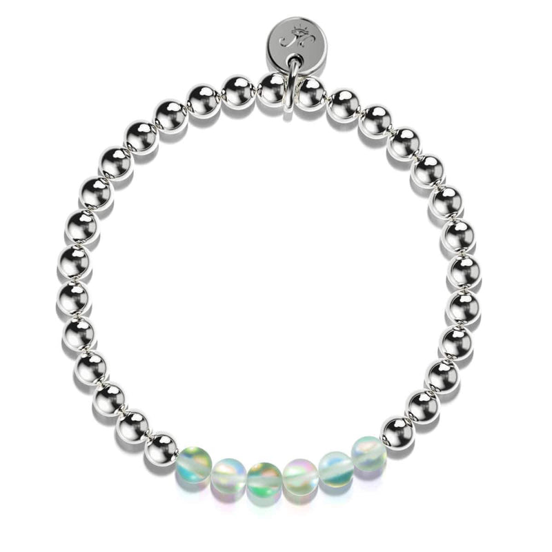 Émeraude | Argent | Bracelet d'expression en verre de sirène 