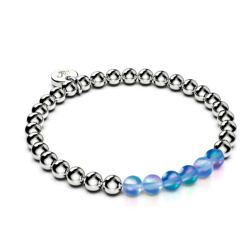 Saphir | Argent | Bracelet d'expression en verre de sirène 