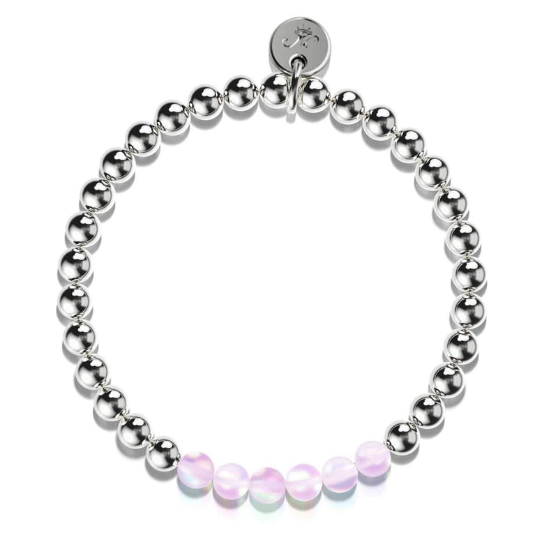Violette | Argent | Bracelet d'expression en verre de sirène 