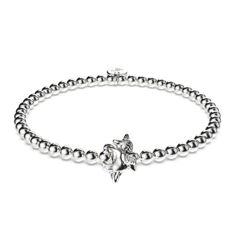 Pégase | Argent | Bracelet à breloques licorne ailée