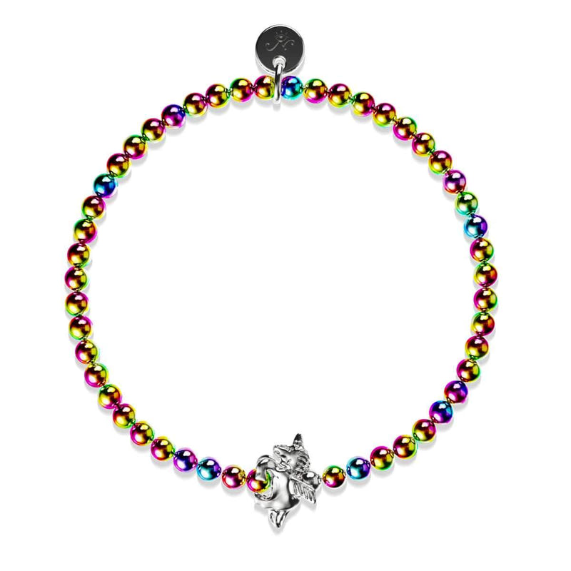 Pégase | Licorne Argent | Bracelet à breloques licorne ailée