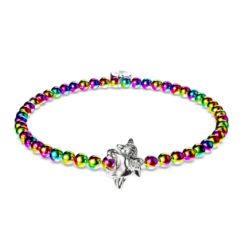 Pégase | Licorne Argent | Bracelet à breloques licorne ailée