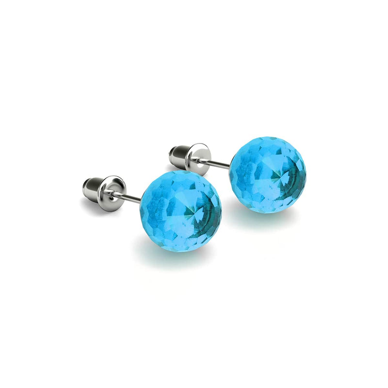 Aigue-marine | Argent sterling .925 | Boucles d'oreilles tige Prisma
