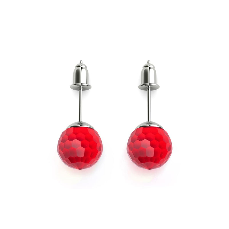 Rubis | Argent sterling .925 | Boucles d'oreilles tige Prisma