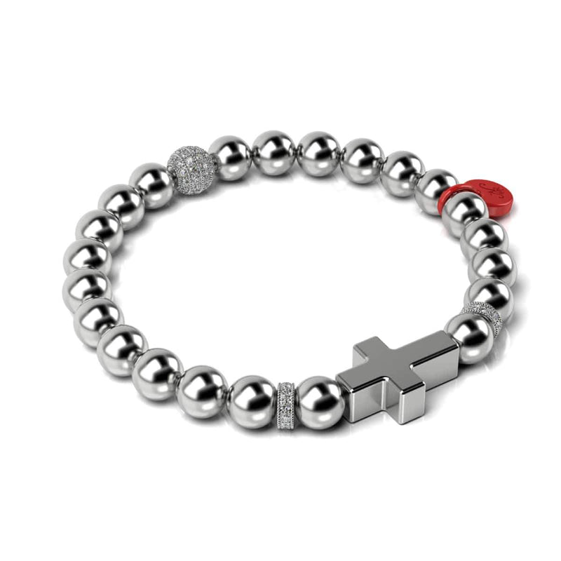 Silver and Red Enamel | Santa Cross Bracelet