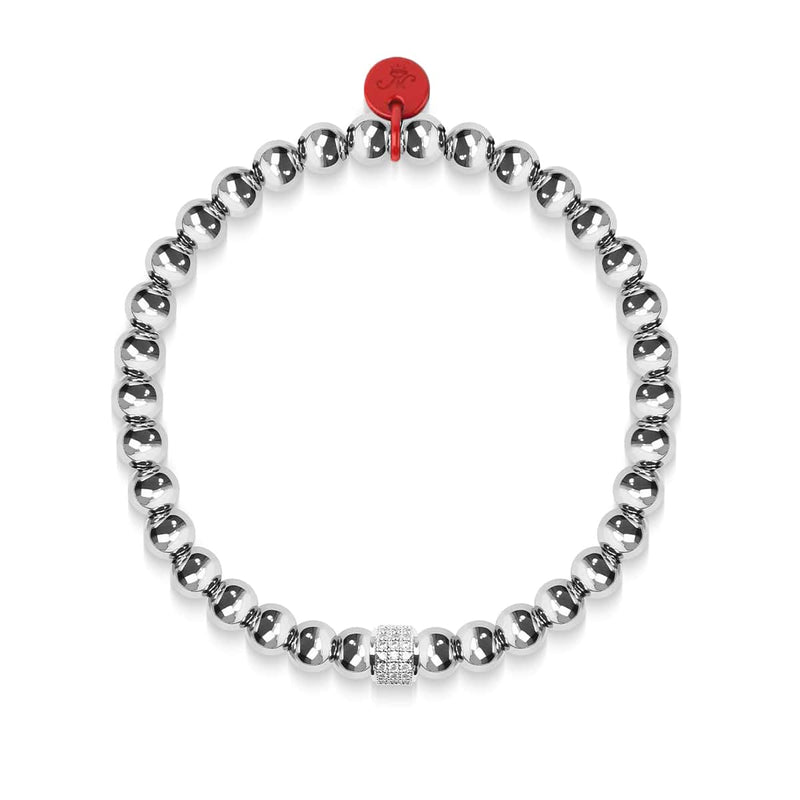 Pavé de cristal blanc | Bracelet à breloques Père Noël