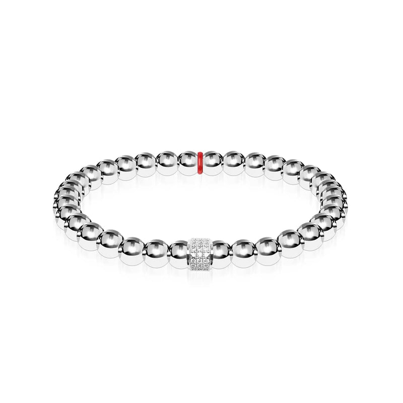 Pavé de cristal blanc | Bracelet à breloques Père Noël