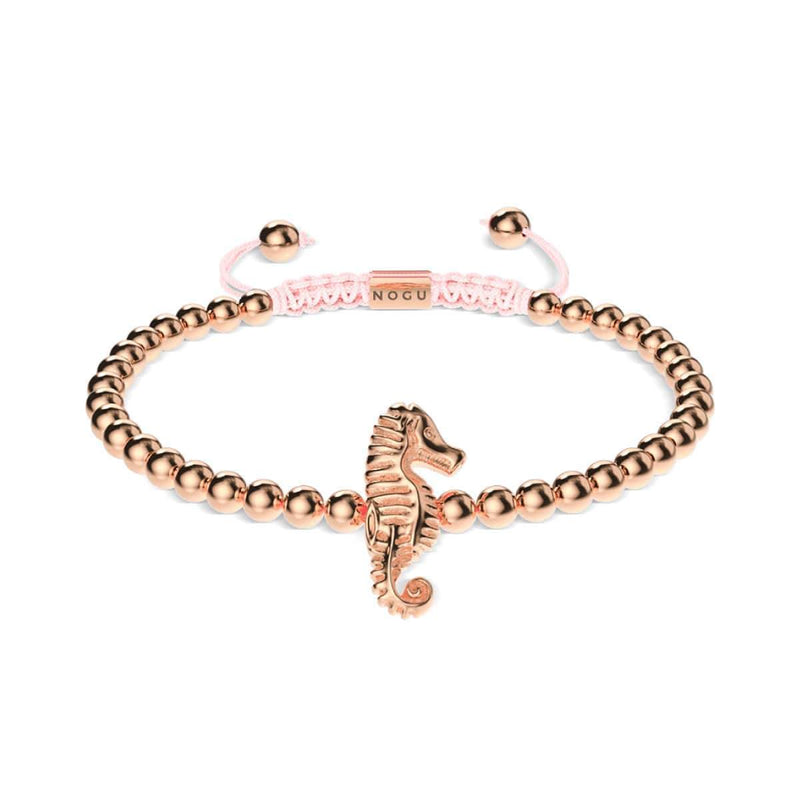 Récif | Or rose 18 carats | Bracelet Charmballa Macramé Hippocampe