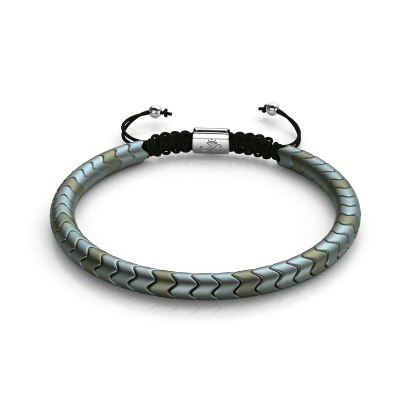 Serpentin | Mat Seafoam Hématite x Argent | Bracelet Vague