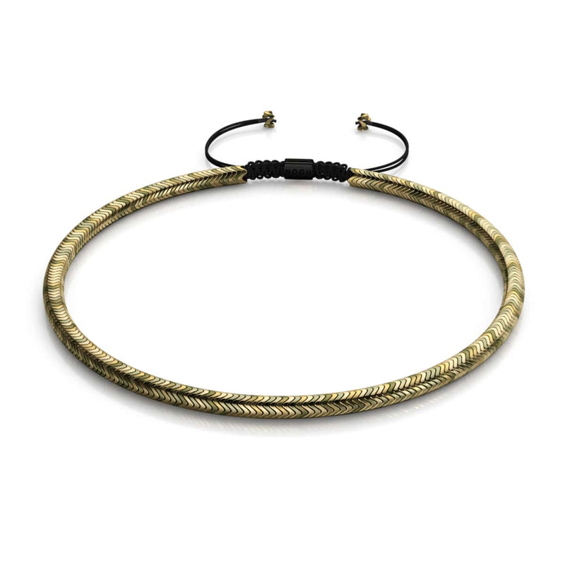 Serpentin | Bronze Hématite x Gunmetal | Collier Double Vague