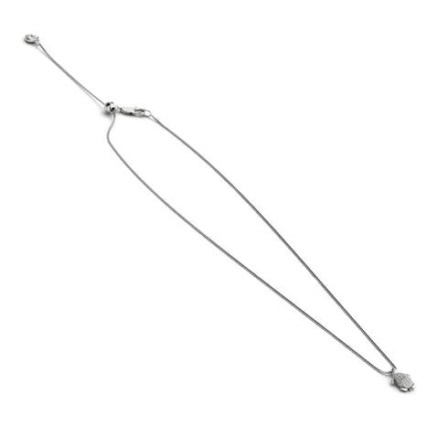 Tortue | Argent sterling .925 | Collier fermoir infini tortue de mer en cristal