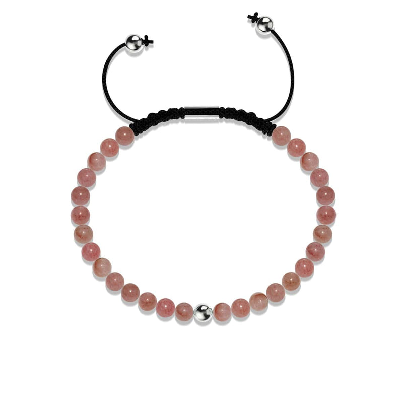 Rhodonite | Argent sterling .925 | Bracelet en macramé avec pierres précieuses Focus